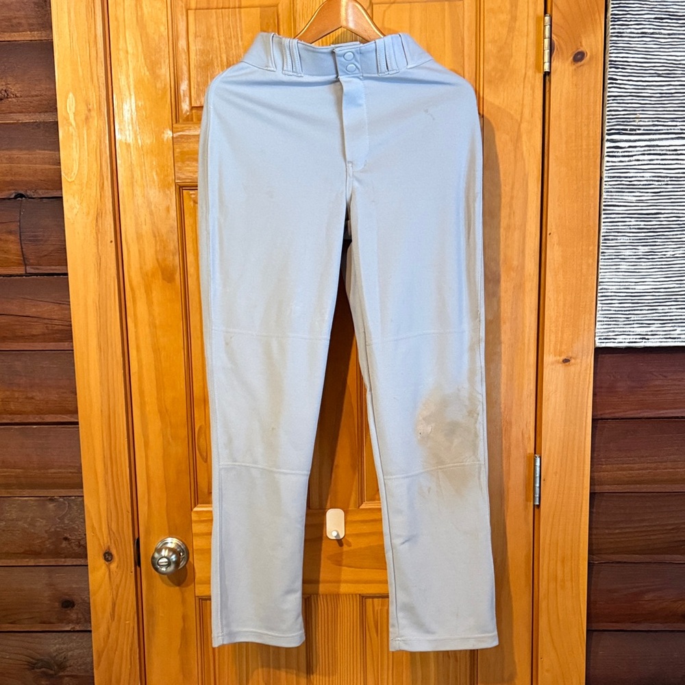 Men's Champro Gray Loose Fit Baseball Pants with Open Hem